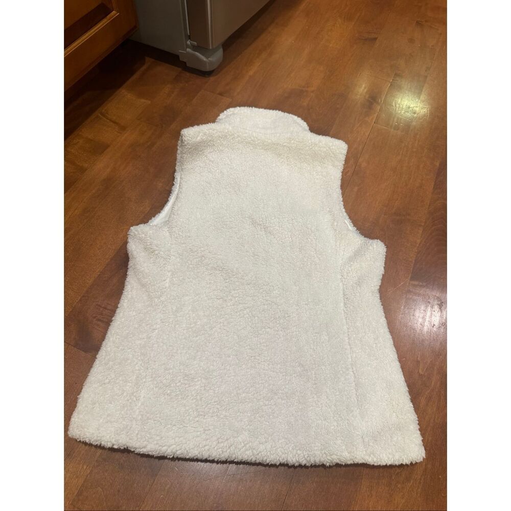 Patagonia Womens Sherpa Fleece Vest Cream Ivory Full Zip Size Medium - Picture 5 of 5